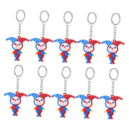 VALICLUD 10St Clown-Schlüsselanhänger Handtaschen-Anhänger-Charms Auto-Schlüsselanhänger Bausatz Clown Dekoration Schlüsselanhänger Schlüsselringe Clown-Schlüssel- Legierung von VALICLUD
