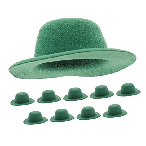 VALICLUD 10st Hut Zubehör Patrick Mini Grüner Hut Grüne Hüte Grüne Haarspangen Kopfschmuck Mini Irischer Hut Mini-hut Bastelzubehör Mini-kappe Green Gefühlt von VALICLUD
