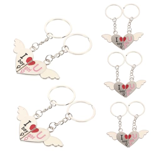 VALICLUD 10st Liebhaber Liebes Anhänger Ausweishalter Bindemittel Notenschlüssel Gürtel Karabiner Herz Halter Wandhalterung Schlüsselhalter Kette Aufhänger Karte Einziehbar Metall von VALICLUD