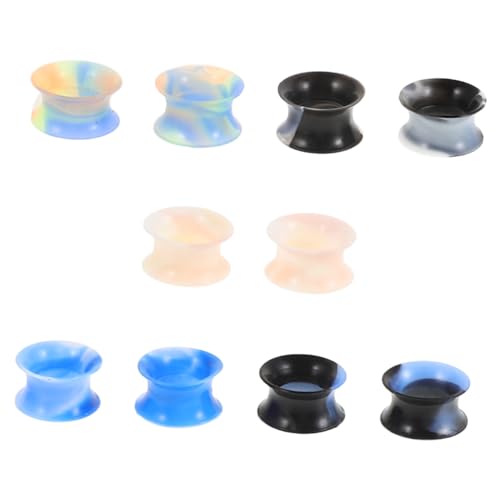 VALICLUD 10stücke Ohrstrecksilikon Silikon-ohrexpander Doppelt Ausgestellte Ohrstöpsel Für Frauen Weiche Ohrstöpsel Flexible Ohrtunnel Tunnel Ohrring Schmuck Expander Für von VALICLUD