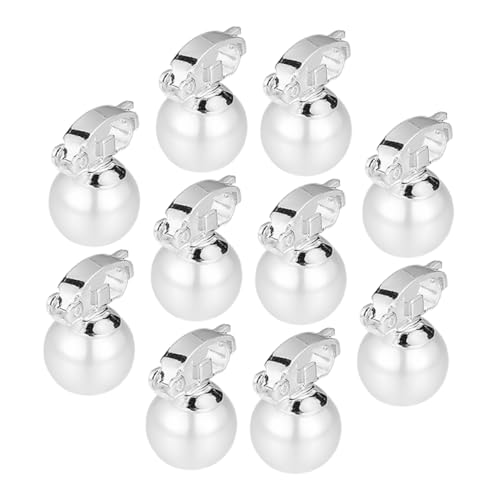 VALICLUD 10stücke Perlen Haarklammer Seitlich Clip-ohrhänger Für Frauen Mädchen Ohrclips Haaraccessoires Mit Hochglänzenden Perlen Und Sicherem Federclip von VALICLUD