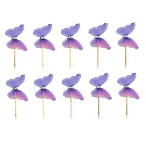 VALICLUD 10stücke Schmetterling Haarnadeln Mit Perle Haarspangen Mädchen Haar Clip Kopfschmuck von VALICLUD