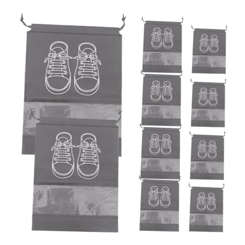 VALICLUD 10stücke Schuhtasche Für Reisen Aufbewahrungstasche Mit Kordelzug Transparentem Fenster Tragbar Geeignet Für Damen Und Herren Schuh-Organizer-Tasche von VALICLUD
