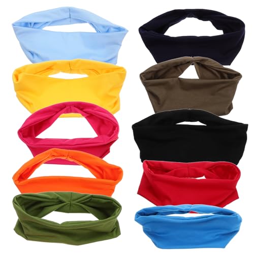 VALICLUD 10stücke Schweißbänder Für Damen Yoga Stirnbänder Aus Leichtem Stoffmaterial Fitness Sport Stirnbänder Mit Detaillierter Verarbeitung Sport Schweißbänder Für Baseball von VALICLUD