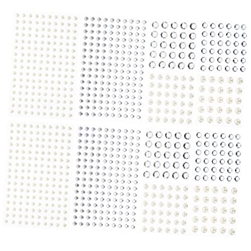 VALICLUD 12 Blatt Gesichtsaufkleber mit Perlen Selbstklebende Rhinestone Sticker für Nageldesign und Dekoration Wassersteine und Perlen Bastelbedarf für Kreative Projekte von VALICLUD