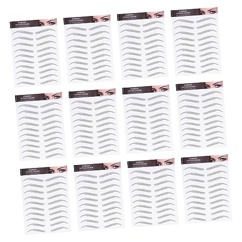 VALICLUD 12 Blatt Wasserdichte Augenbrauen Tattoos Haarähnliche Transfer Aufkleber für Natürliche Augenbrauenform für Schnelles Make Up Kleber Temporäre Augenbrauen für von VALICLUD