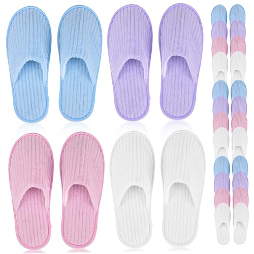 VALICLUD 12 Paare Einweg Hausschuhe Gäste Rutschfest Fleece Atmungsaktiv Komfortable für Hotel Spa Damen Herren von VALICLUD