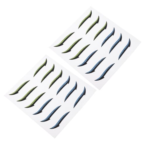 VALICLUD 12 Paare Wasserfeste Eyeliner Sticker Augenlid Strips in Blau und Grün Unsichtbare Eye Makeup Tools für Schlupflider Leicht und Tragbar für Zuhause und Reisen von VALICLUD