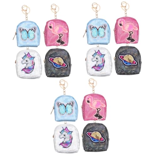 VALICLUD 12stücke Münzbörsen Schlüsselanhänger Im Cartoon Design Pu Geldbeutel Für Mädchen Zur Aufbewahrung Von Kleingeld Schlüsseln Und Karten Langlebig Und Farbecht von VALICLUD