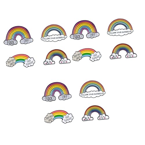 VALICLUD 12 Stk Regenbogen Wolke Corsage Hawaiianische Reversbrosche Emaille-schmucknadel Labret-schmuck Cartoon-abzeichen-brosche Mann Anzug Süße Nadel Rucksack Taschen Legierungsmaterial von VALICLUD