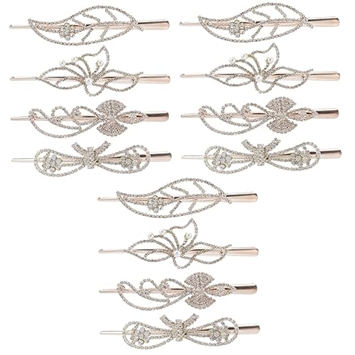 VALICLUD 12 Stk Strass-legierung Haarspange Hochzeit Haarnadeln Hochzeit Haarspange Geburtstagsgeschenk Für Mädchen Haarspangen Für Frauen Clips Jahrgang Fingerkraut Strasssteine Braut von VALICLUD