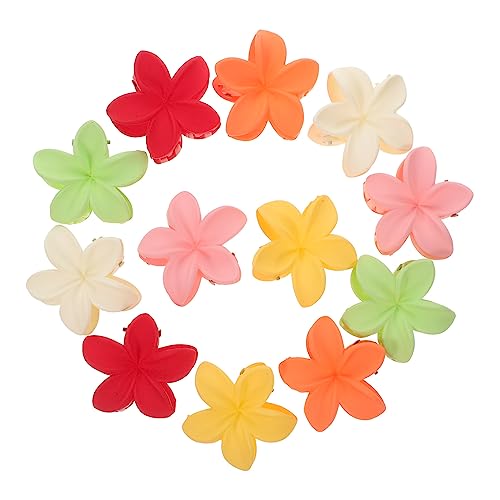VALICLUD 12 Stück Blumen Haarnadel Clips Für Haare Para Big Cute Floral Hibiscus Party Haarspangen Dünne Haarklammer Blumen Große Frauen Tropisches Riesen Accessoire Krallenförmig Dicker von VALICLUD