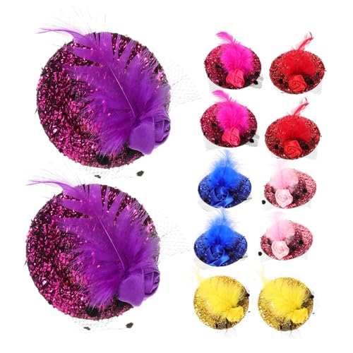 VALICLUD 12stücke Mini-hut-haarspangen Mit Glitzer Hautfreundliche Haaraccessoires Für Frauen Und Mädchen Für Teepartys Hochzeiten Kostümpartys Und Fotoshootings von VALICLUD