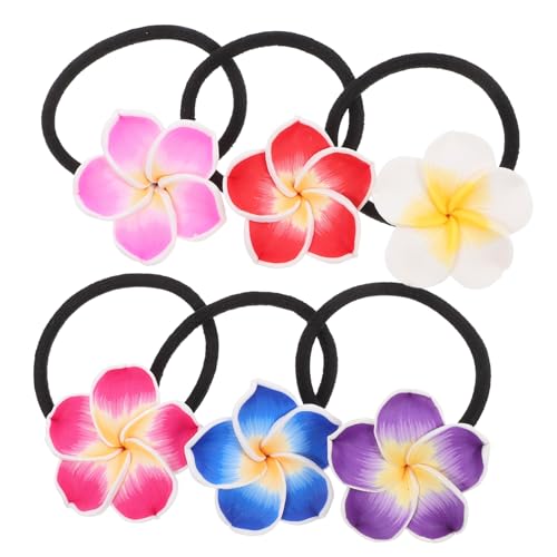 VALICLUD 12stücke Blumen Haarband Aus Keramik Frangipani-form Schwarz Mit Gummiband Für Mädchen Und Damen von VALICLUD