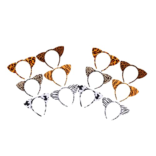 VALICLUD 12stücke Teiliges Tierohren Haarreif Leopard Katzenohren Kopfband Für Karneval Kostümparty Festivals Weiches Material Langlebig Bequem von VALICLUD