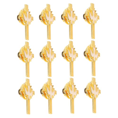 VALICLUD 12stücke Taubennadel Mit Kreuz Und Taube Emaille-broschen Aus Legierung Für Brustnadeln Taschen Kleidung Und Hüte von VALICLUD