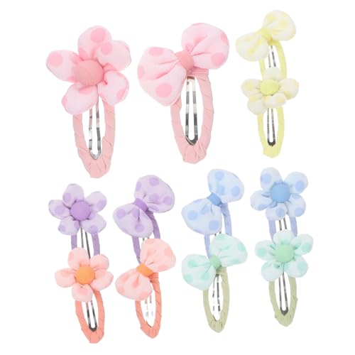 VALICLUD 12 Stück Teiliges Candy farben Haarspangen mit Stoffblumen Schleifen Haarclips Leicht und Bequem für Mädchen Haarschmuck für Alltag und Festtage von VALICLUD