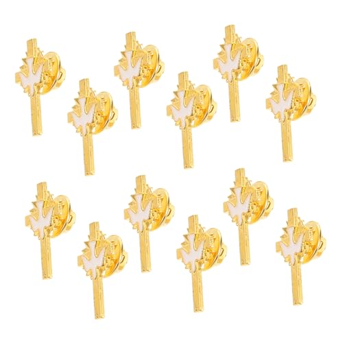 VALICLUD 12 Stück Teiliges Friedenstaube Kreuz Broschen Emaillelegierung Vintage Anstecknadeln für Trauerfeier Kleidung Rucksack Hut Religiöse Schmuckaccessoires mit Kunstvoller von VALICLUD