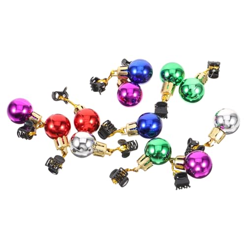 VALICLUD 12 Stück Teiliges Glänzendes Weihnachtsbart Clip Bunte Bartglocken und Ornamente Weihnachtsmann Bartdekoration für Männer Haarfreundliche Clips für Festlichkeiten von VALICLUD