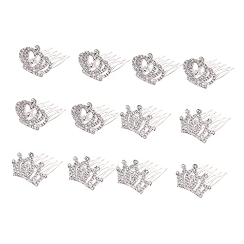 VALICLUD 12 Stück Teiliges Haarkamm Kronenform Strass Kopfschmuck mit Festem Kamm für Hochzeit Geburtstag Party Fotografie Requisiten Bezaubernde Mädchen Accessoires von VALICLUD