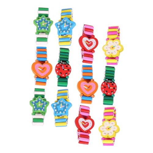 VALICLUD 12 Stück Teiliges Holz Armbanduhren mit Niedlichen Cartoon Motiven Leichte Kreative Spielzeuguhren für Mädchen Partygeschenke Robust und Tragbar von VALICLUD