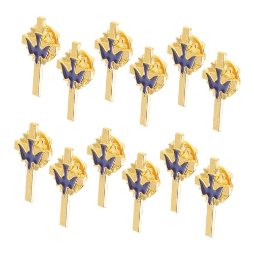 VALICLUD 12stücke Taubenkreuz Broschen Emaille-legierung Anstecknadeln Für Kleidung Taschen Hüte Und Religiöse Accessoires Im Vintage-stil von VALICLUD