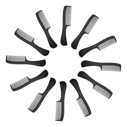 VALICLUD 12 Stück Teiliges Kunststoffkämme mit Ergonomischem Griff Leichter Haarschneide Stylingkamm für Herren und Damen Glattes Entwirren frei von Haarbruch für Zuhause Reise und Büro von VALICLUD