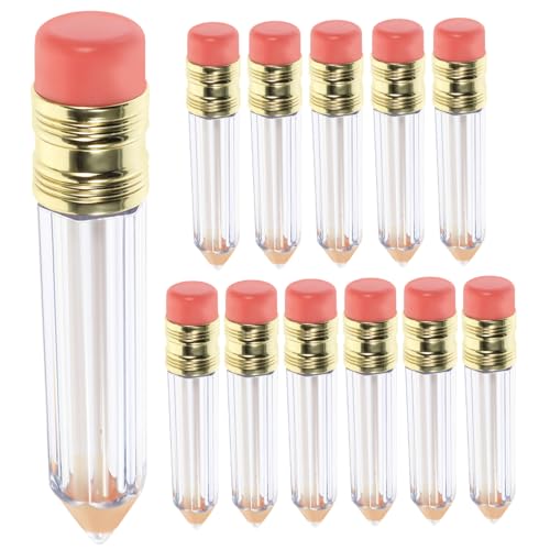 VALICLUD 12 Stück Teiliges Leere Lippenpflegebehälter im Stift Design Transparente Kosmetik Dosen Nachfüllbare Mini Gloss Tuben mit Pinsel Wiederverwendbar für Diy Lipgloss Lip Oil von VALICLUD