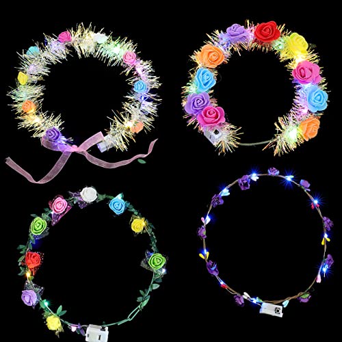 VALICLUD Leuchtendes Haarband 12 Stück Girlanden Kopfbedeckung Dekoratives Stirnband für Party Festival und Karneval Einfach zu Tragen von VALICLUD