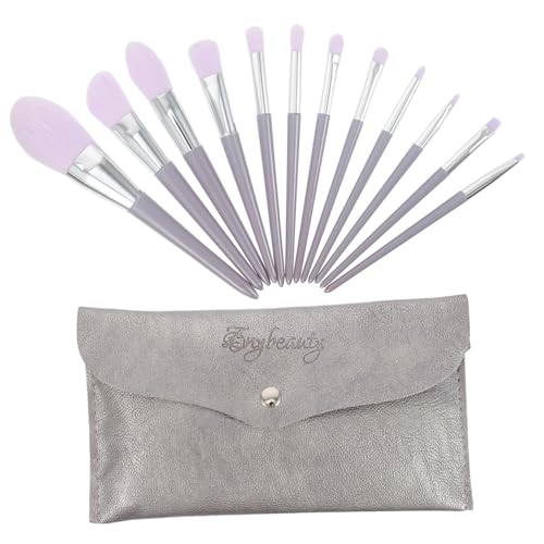 VALICLUD 12 Stück Teiliges Make Up Pinsel mit Ergonomischem Holzgriff Braunes Design Vielseitig für Puder Concealer Lidschatten und Konturierung Inklusive Praktischer Aufbewahrungstasche von VALICLUD