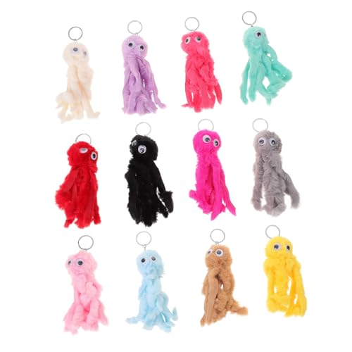 VALICLUD 12 Stück Teiliges Plüsch Schlüsselanhänger Weiches Leichtes Kuscheltier Ornament Bunte Wendbare Anhänger für Taschen Autoschlüssel Kinderzimmer Dekoration Geschenkidee von VALICLUD