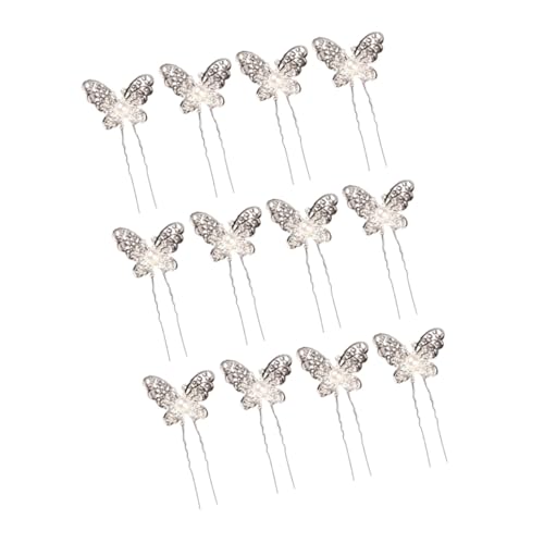 VALICLUD 12 Stück Teiliges U Förmiger Haarnadeln mit Rhinestone Design Eleganter Haarschmuck für Hochzeiten und Besondere Anlässe Silberfarbene Haarstäbchen für Damen von VALICLUD
