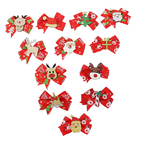 VALICLUD 12 Stück Teiliges Weihnachts Haarspangen mit Bunten Schleifenclips Festlicher Haarschmuck für Damen Vielseitig Einsetzbar für Glattes Lockiges und Geflochtenes Haar Xmas von VALICLUD