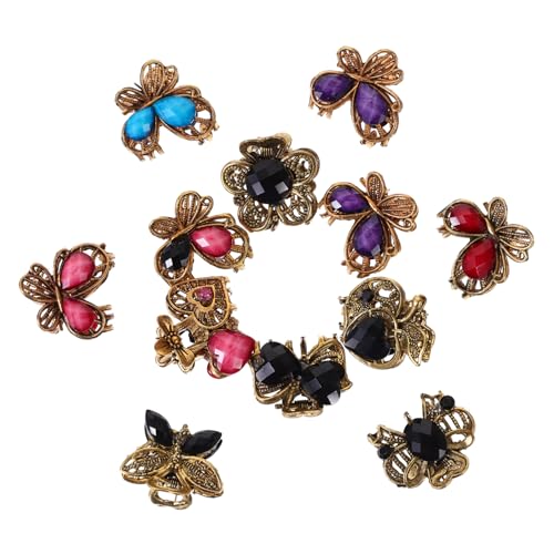 VALICLUD 12 Stück Vintage Mini Haarklammern für Damen Nonslip Kleine Haarklammer Clips Geeignet für Dickes und Dünnes Haar Retro Design Starke und Langlebige Materialien für von VALICLUD