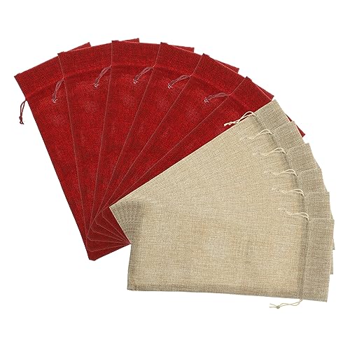 VALICLUD 12 Stück Weintaschen mit Kordelzug Robuste Weinflaschenbeutel für Hochzeit Party und Weihnachten als Geschenkverpackung für Rotwein von VALICLUD