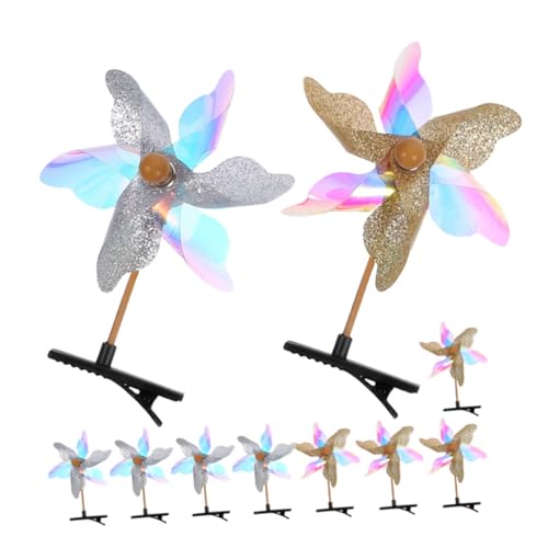 VALICLUD 12 Stück Windmühlen-Haarnadel Mädchen Form über Nacht Pinrad Haarglitzer für Windmühlen-Haarschmuck Haare glitzern glitzernde Haarspangen Windmühlen-Haarspange Metall von VALICLUD