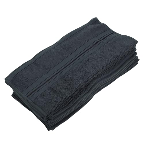 VALICLUD 12stücke Teiliges Ultraweiche Baumwollhandtücher Saugfähige Gesichts Und Handtücher Für Bad Salon Und Spa Tiefgrau von VALICLUD