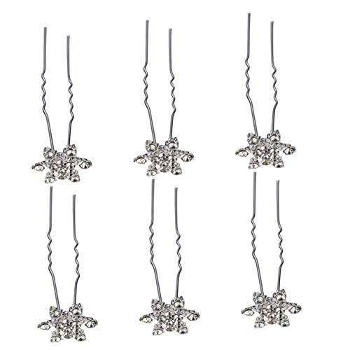 VALICLUD 12 Stück Schneeflocken Haarnadeln U-förmige Haarschmuck Clips Modische Braut Haarnadel Für Hochzeiten Festliche Anlässe Dekorative Strass Haarspangen Für Frauen Und Mädchen von VALICLUD
