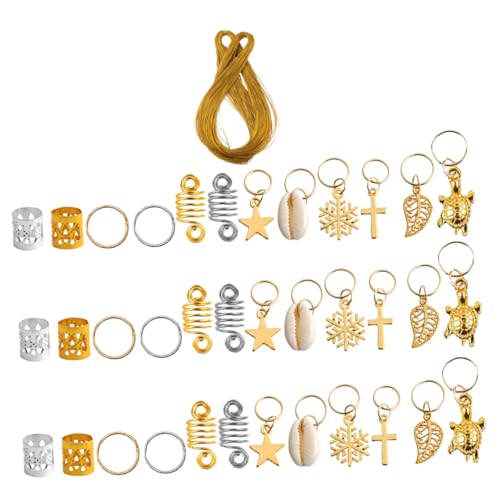VALICLUD 121 Stück Teiliges Dreadlocks Haarring aus Metall Vielseitige Haarschmuck Ringe und Haarklammern Einzigartige Schneeflocken designs Geeignet für Zöpfe und Braids Modische von VALICLUD