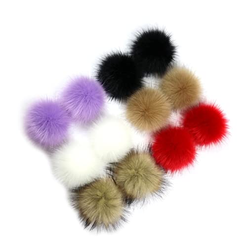 VALICLUD 12stücke Flauschige Kunstfell Pompons Für Mützen Schals Und Taschen Zubehör Für Modische Accessoires Leicht Und Waschbar Für Zu Weihnachten Und Geburtstagen von VALICLUD