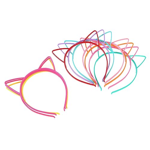 VALICLUD 12stücke Katzenohren Haarreifen Für Mädchen Adorable Haarbänder Zufälligen Farben Für Geburtstagsfeiern Und Kreative Kostüme von VALICLUD