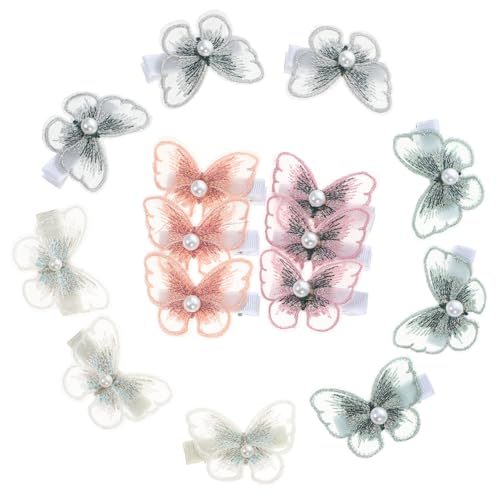 VALICLUD 15stücke Netz Schmetterling Haarspangen Kleine Haarspangen Damen Haarspange Perlendekor Haar Accessoires Für Hochzeit Geburtstag von VALICLUD