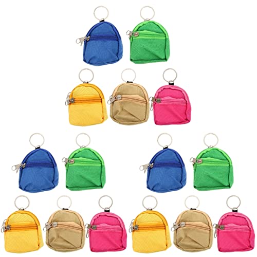 VALICLUD 15 Stück Mini-Rucksack Jungen-Geldbörsen Für Kinder Schlüsselanhänger Mini-Rucksäcke Für Mädchen Mini-Tasche Schlüsselanhänger Schlüsselanhänger Damen-Rucksack Geldbörse von VALICLUD