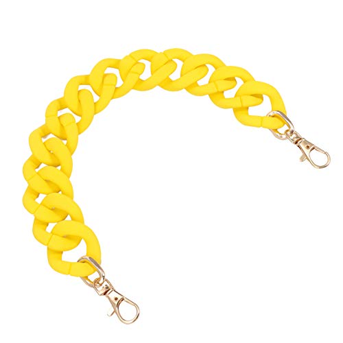 VALICLUD 15 Zoll Acryl Kette Luxus Handtasche Band Große Flache Kette Riemen Modische Ersatz Geldbörse Griffe Handtasche Macht Zubehör (Gelb) von VALICLUD