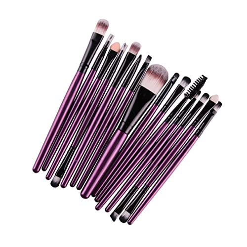 VALICLUD 15stücke Kosmetikpinsel Kunststoffgriff Und Nylonborsten Für Make-up Puder Teiliges Für Damen Violett Und Schwarz von VALICLUD