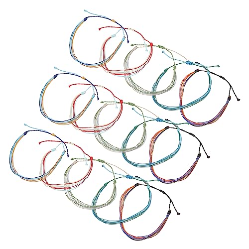 VALICLUD 16 Stück Boho Fußkettchen Teiliges wasserdichte Gewebte Armbänder Bunte Fadenglieder Damen Strand Schmuck Verstellbar Passend für Sommerurlaub und Alltag Zufällige Zufällige Farbe von VALICLUD