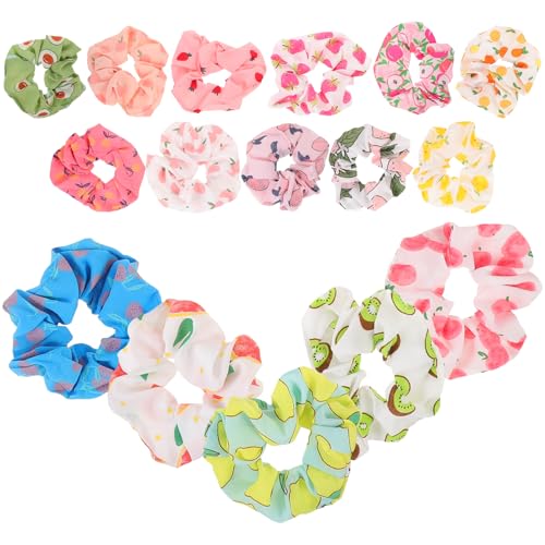 VALICLUD 16 Stück Haarbänder mit Fruchtigem Muster Elastische Haargummis für und Mädchen Vielseitig Einsetzbar Stylische Haarschmuck für Bequem als Armband Tragbar von VALICLUD