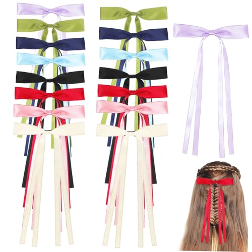 VALICLUD 16 Stück Schleife Haarnadel Ripsband bunt Quaste Weiß Bogen Mode Haarspangen Haarspangen Mädchen verbeugen sich Haarspangen für Damen Haarbänder für Frauen Haarzubehör Polyester von VALICLUD