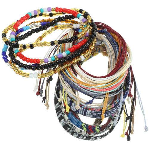 VALICLUD 18 Stück Teiliges Boho Fußkettchen Bunte Perlen Handgewebte Knöchelketten Modischer Strand und Alltags Schmuck für Damen Vielseitig Kombinierbar Geschenkidee von VALICLUD