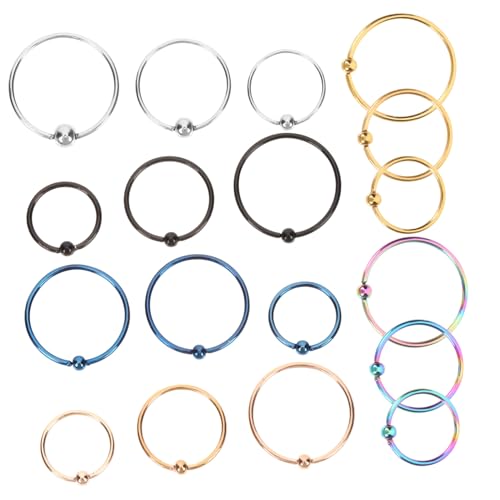 VALICLUD 18 Stück Teiliges Nasenring aus Hochwertigem Kleine Nasenstecker in Silber Gold Schwarz Roségold und Blau Hypoallergen Langlebig für Damen und Herren Modischer Piercing Schmuck von VALICLUD